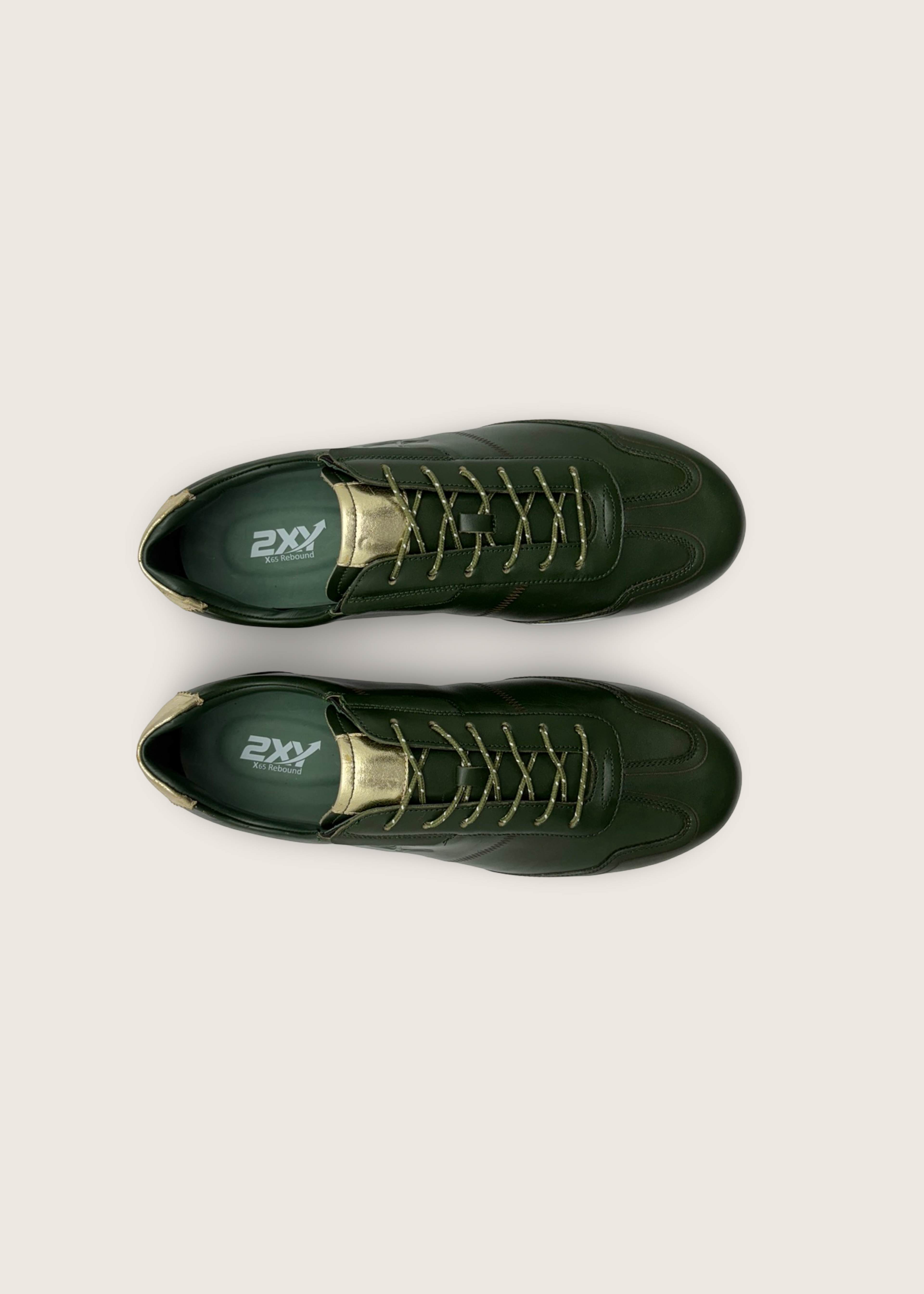 水 Men's MIZU in deep green argentinian lapacho leather and rubber sole