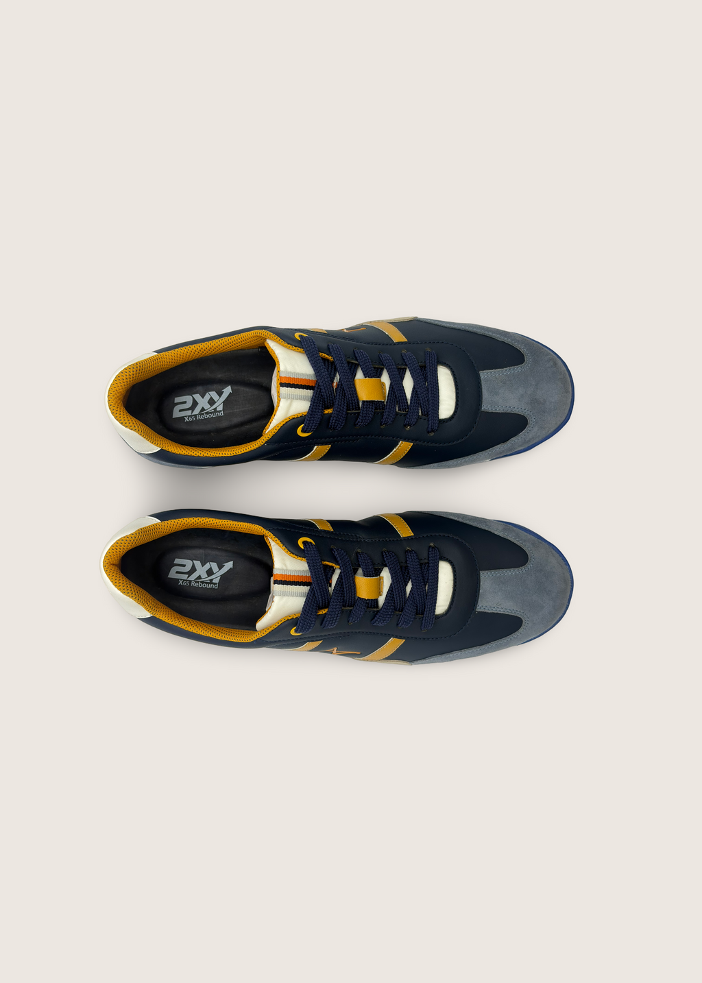 色 Men's IRO in lagoon leather suede with navy blue microfiber and leather insole