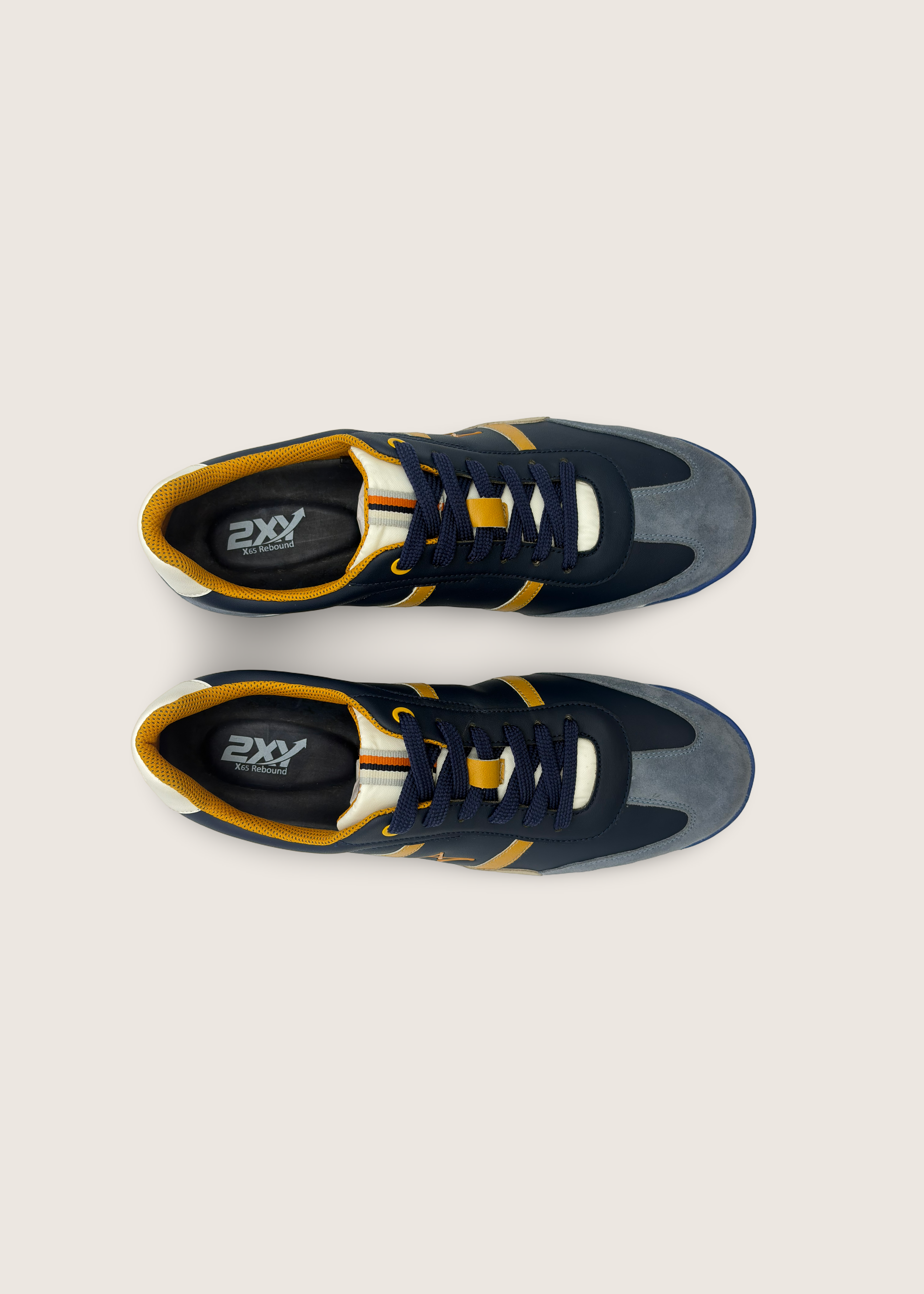色 Men's IRO in lagoon leather suede with navy blue microfiber and leather insole
