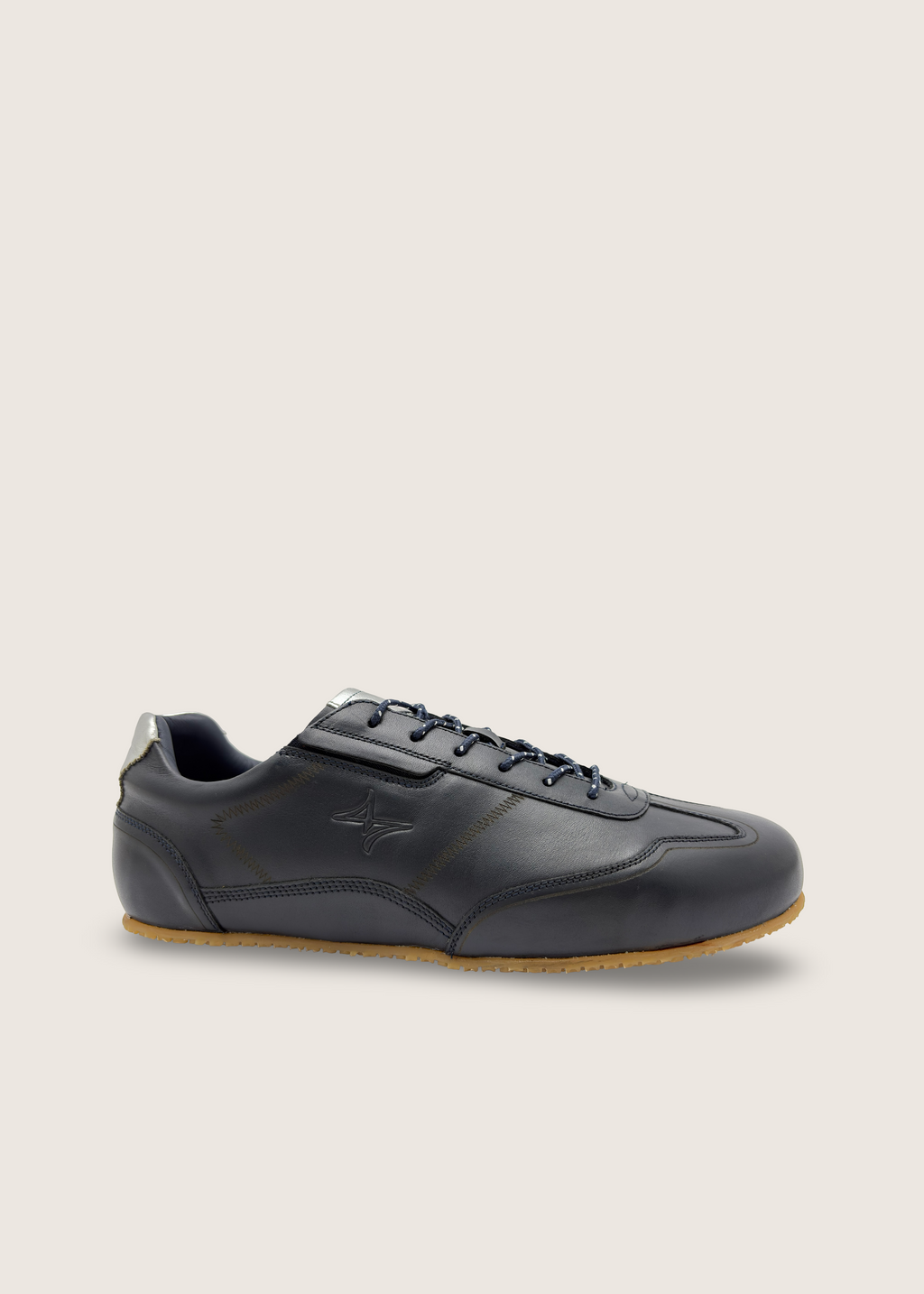 水 Men's MIZU in deep blue argentinian lapacho leather and rubber sole