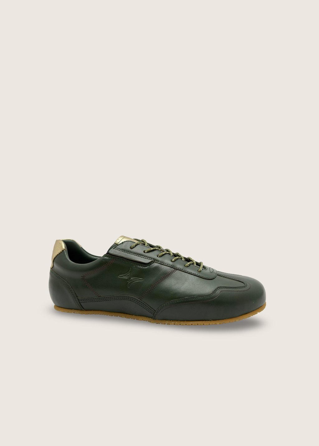 水 Men's MIZU in deep green argentinian lapacho leather and rubber sole