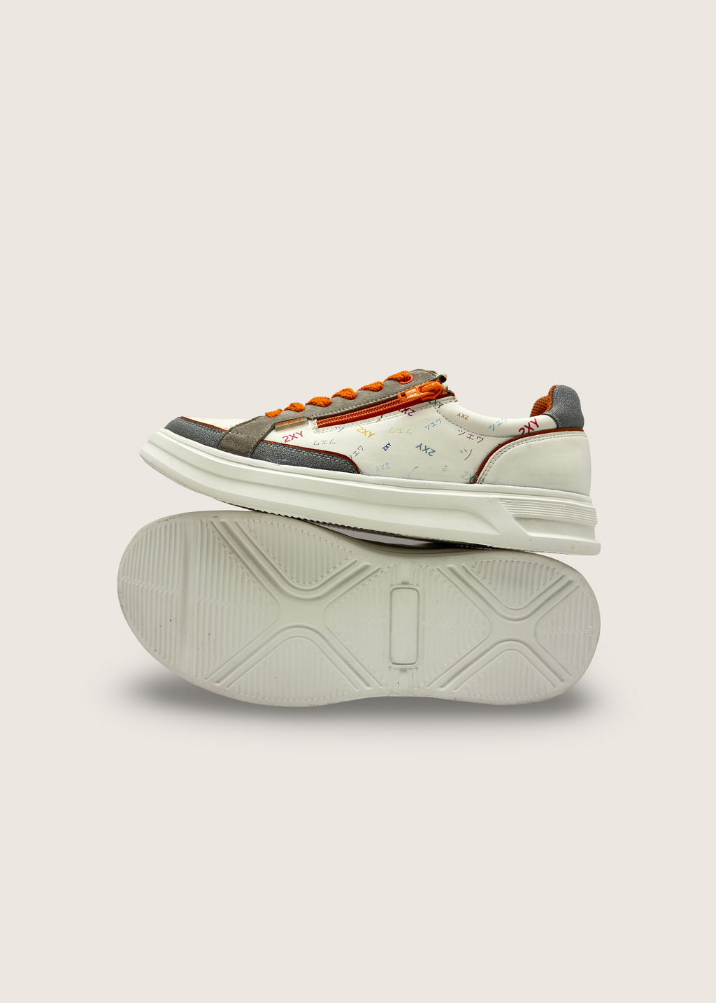 風 Men's KAZE in pumice leather suede with silver white microfiber and leather insole