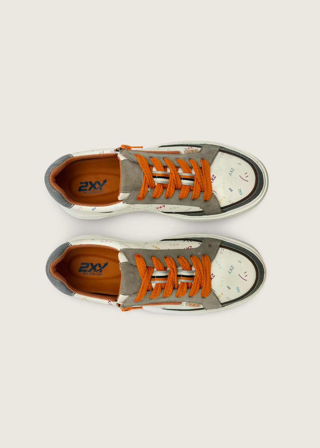 風 Men's KAZE in pumice leather suede with silver white microfiber and leather insole