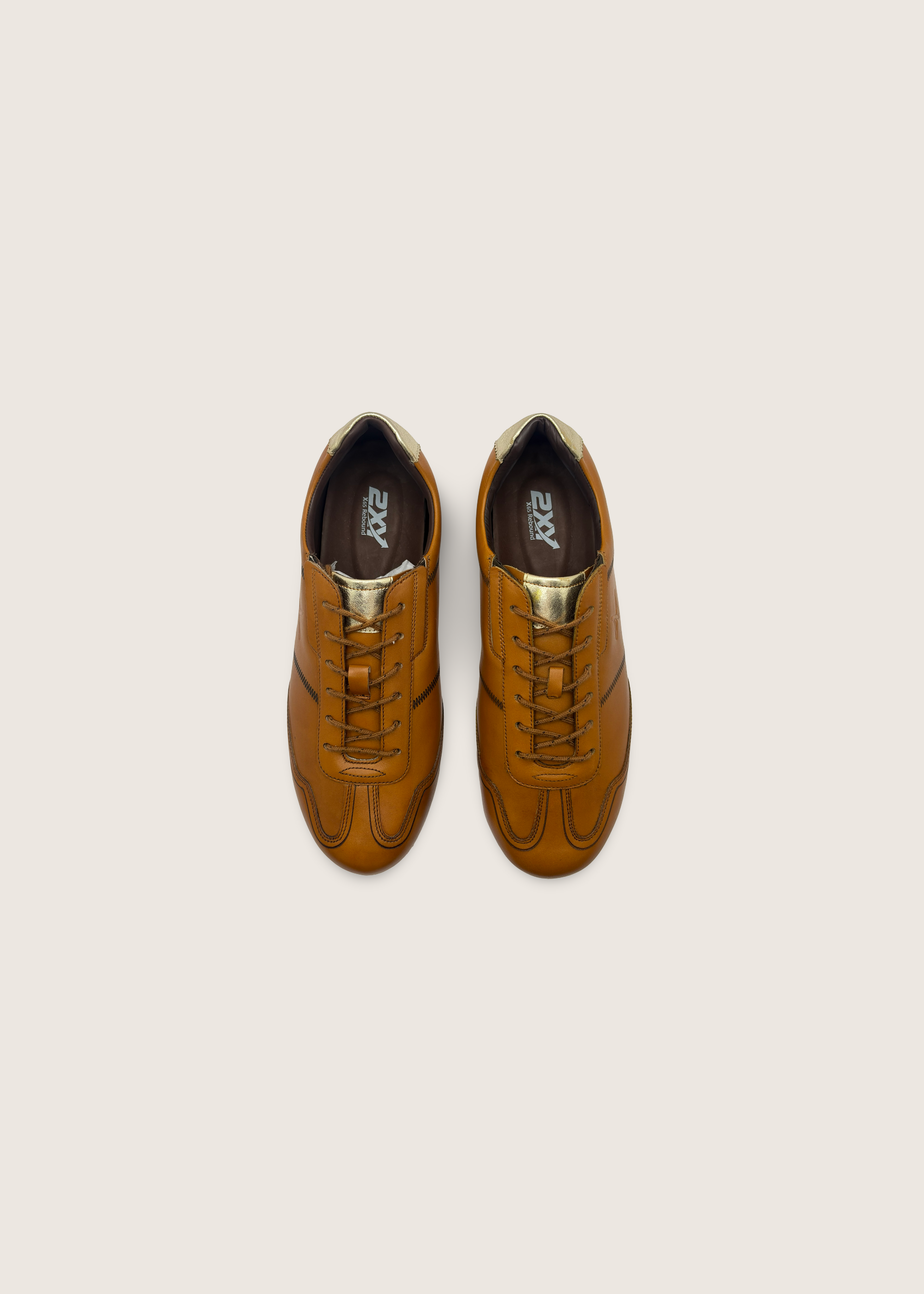 水 Men's MIZU in deep tan argentinian lapacho leather and rubber sole