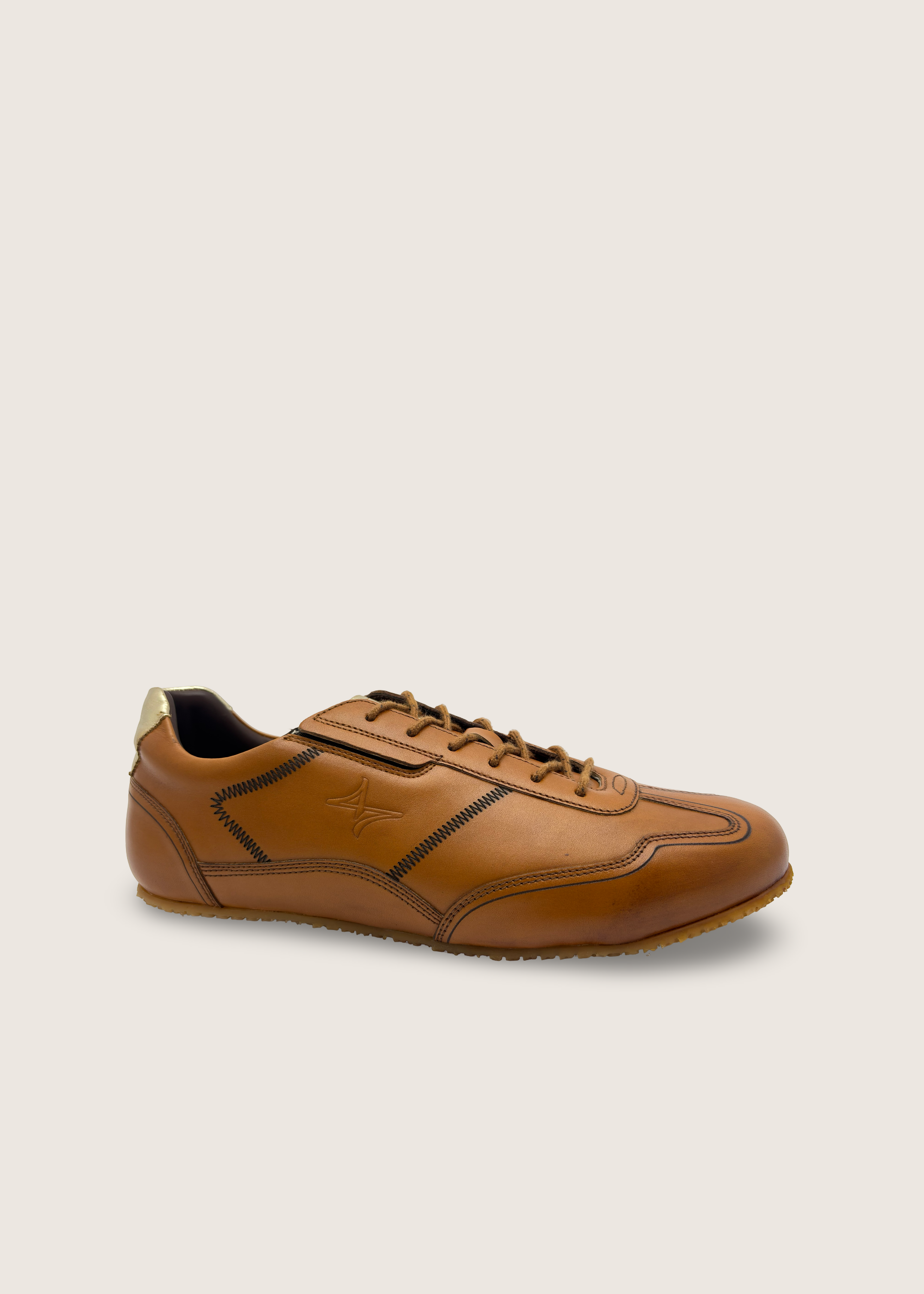 水 Men's MIZU in deep tan argentinian lapacho leather and rubber sole